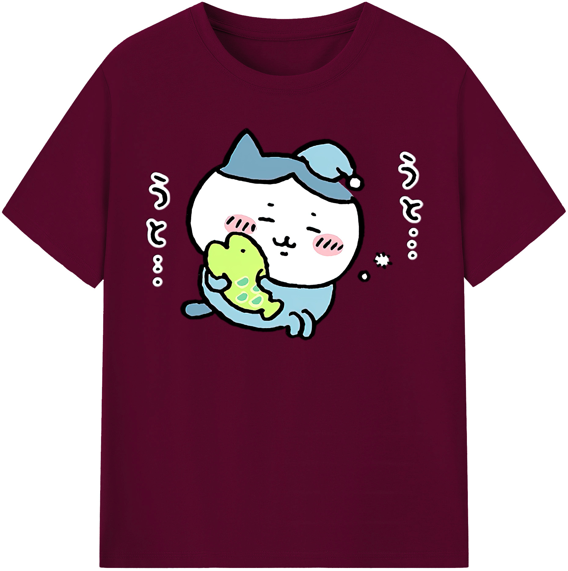 （画像用） ちいかわ ハチワレ Chii-kawa hachiware レディースカジュアルプリントTシャツ（綿100％）
